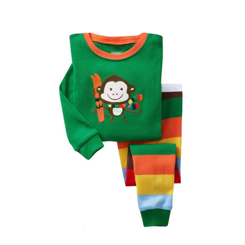 kids pajamas set baby pijama boys animal embroidery sleepwear girls cute 100% cotton soft nightwear children clothing homewear