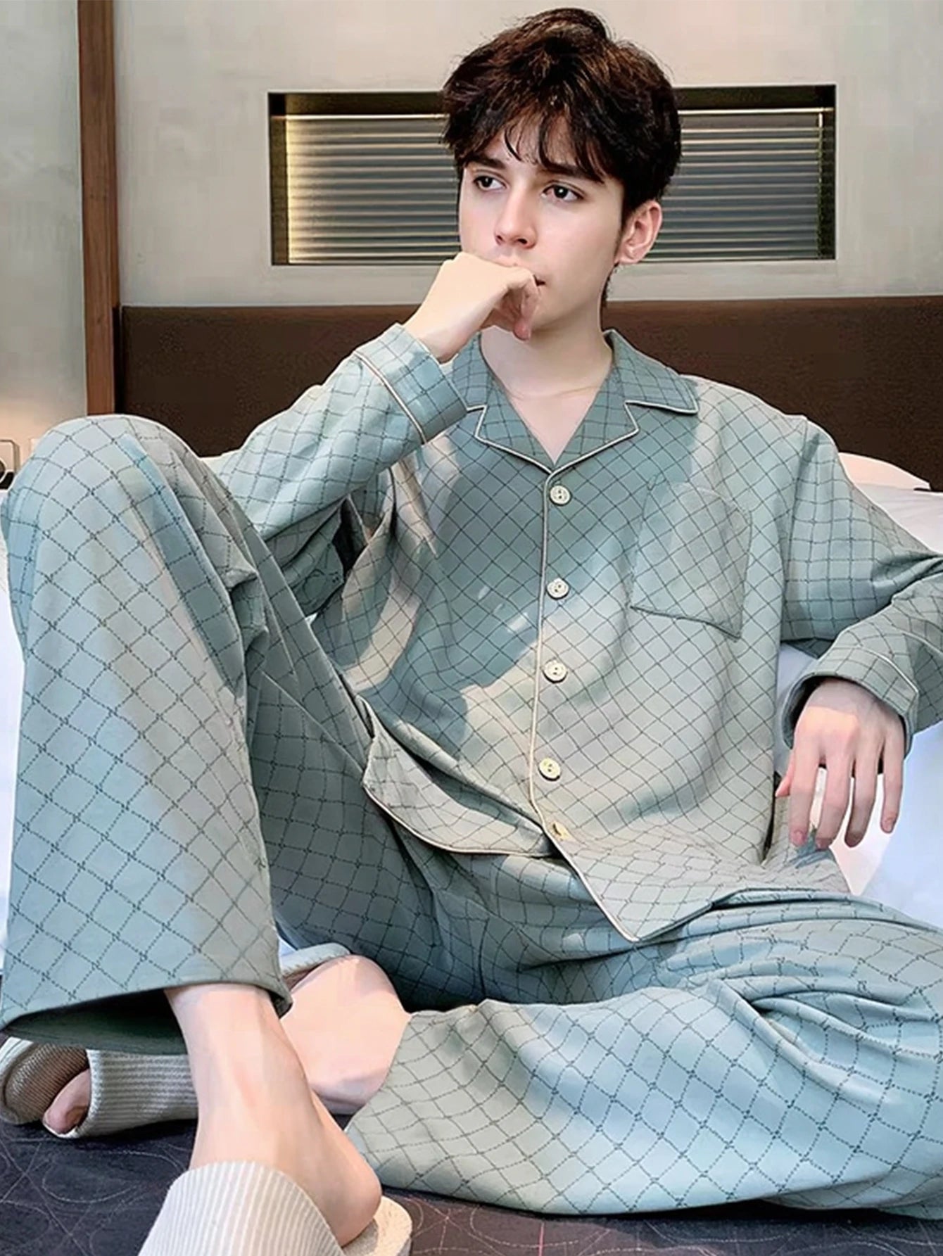 Casual Pajamas for Men, Autumn and Winter 2025 New Long-Sleeved Versatile Youth Stylish Autumn and Winter Set Loungewear