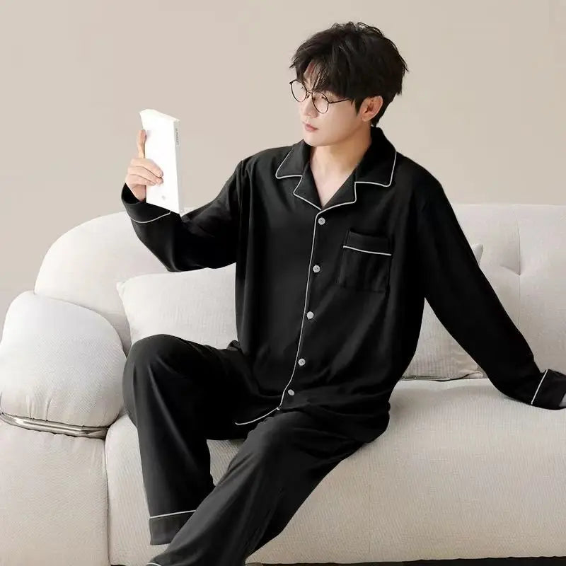 Casual Pajamas for Men, Autumn and Winter 2025 New Long-Sleeved Versatile Youth Stylish Autumn and Winter Set Loungewear