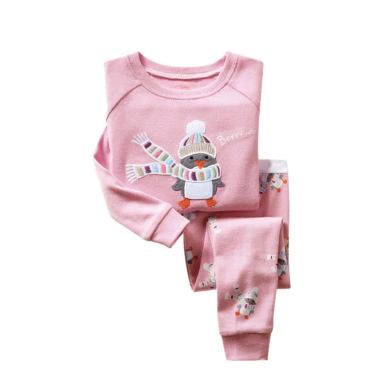 kids pajamas set baby pijama boys animal embroidery sleepwear girls cute 100% cotton soft nightwear children clothing homewear