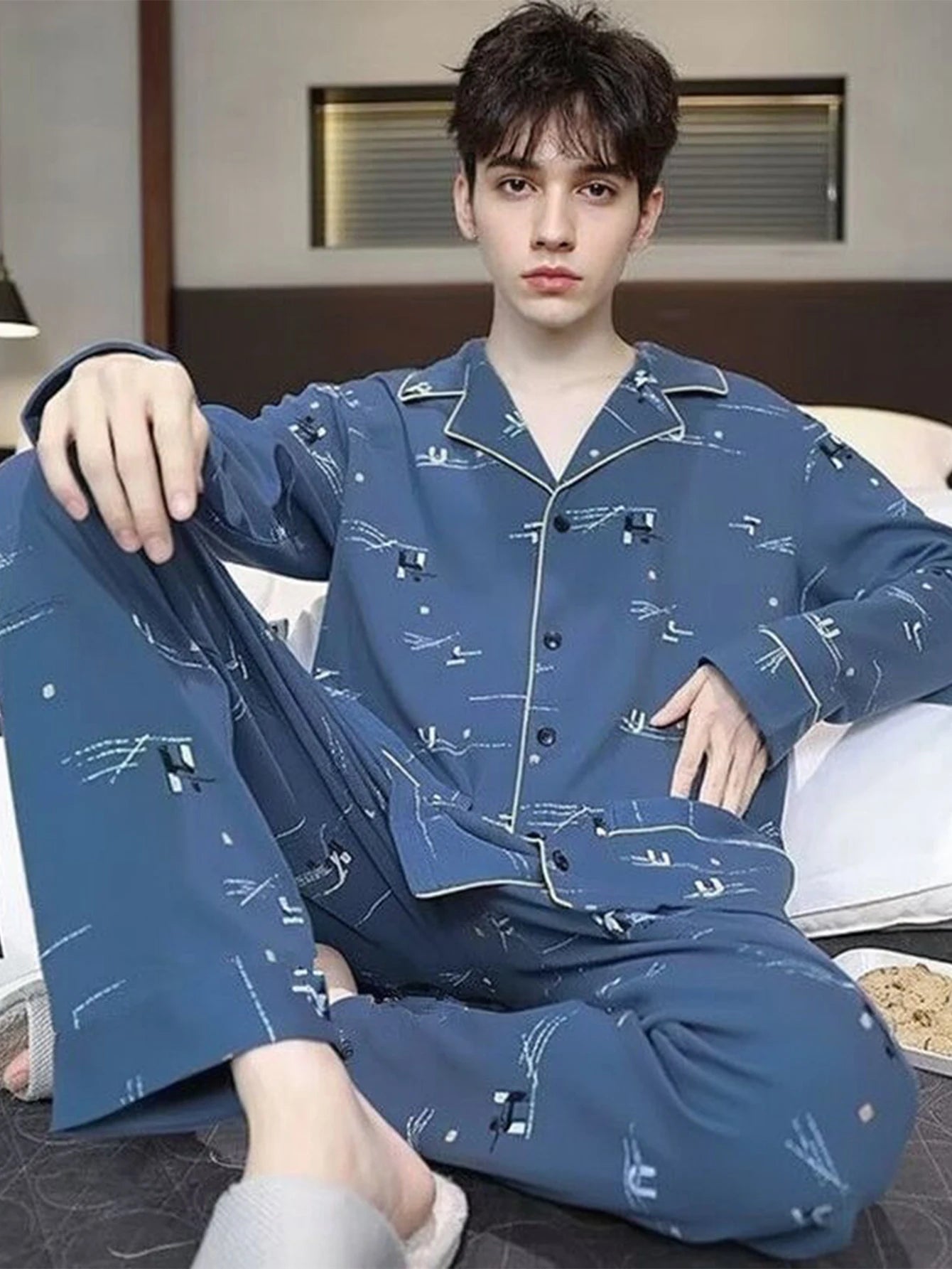 Casual Pajamas for Men, Autumn and Winter 2025 New Long-Sleeved Versatile Youth Stylish Autumn and Winter Set Loungewear