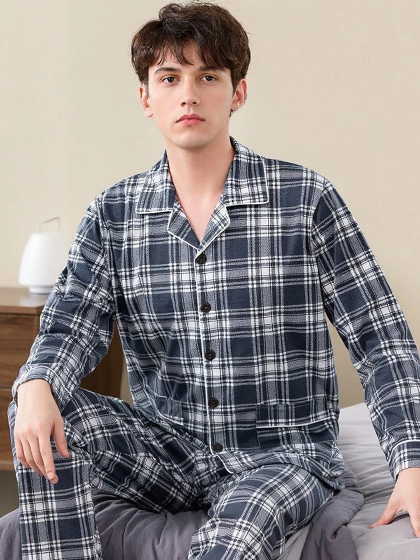 Casual Pajamas for Men, Autumn and Winter 2025 New Long-Sleeved Versatile Youth Stylish Autumn and Winter Set Loungewear