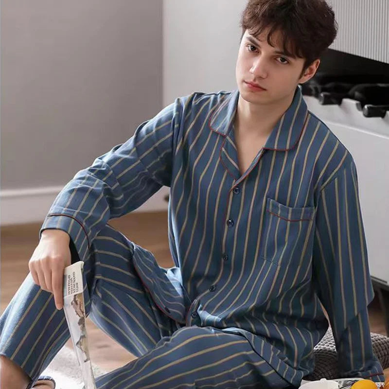 Casual Pajamas for Men, Autumn and Winter 2025 New Long-Sleeved Versatile Youth Stylish Autumn and Winter Set Loungewear