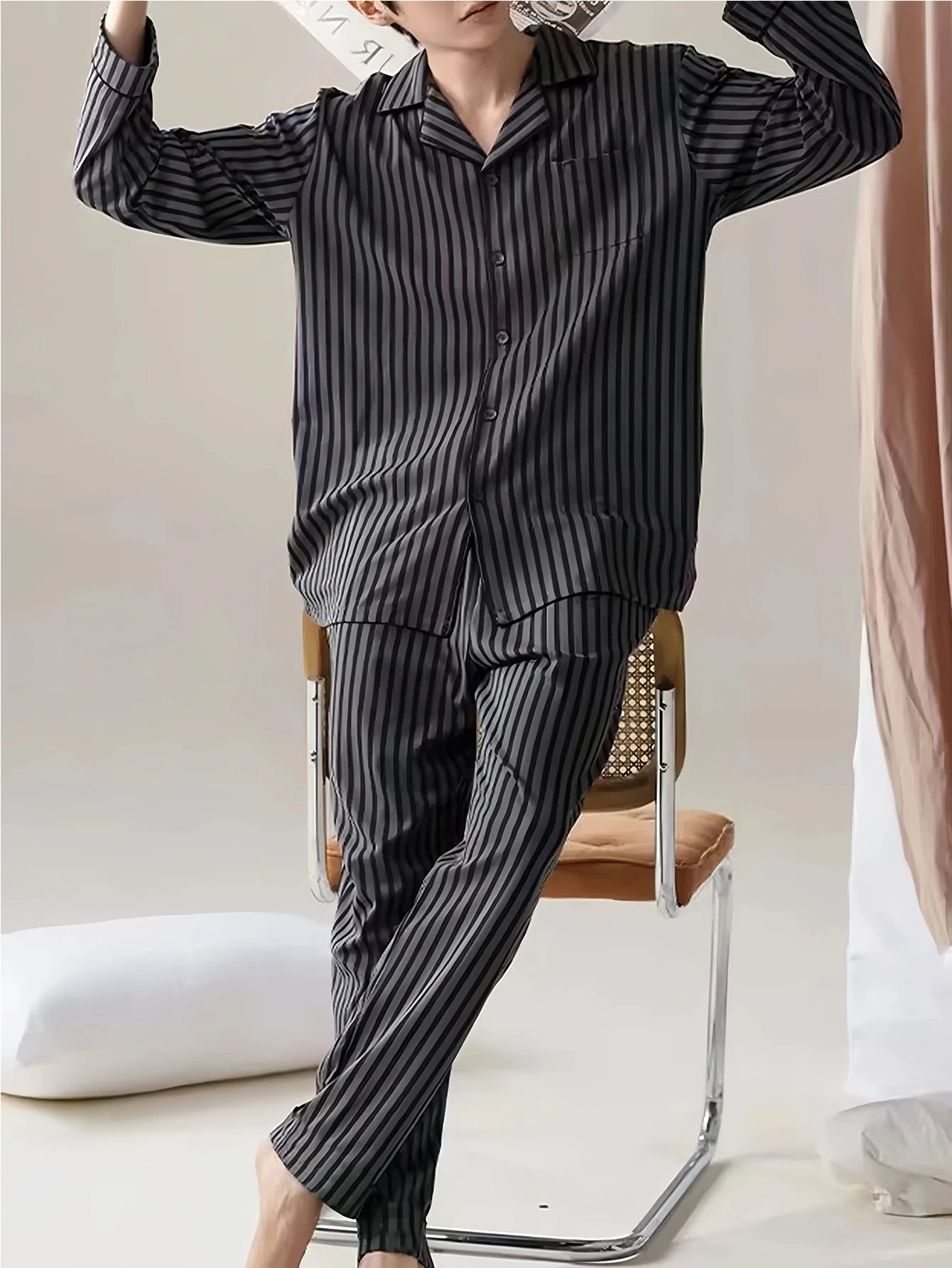 Casual Pajamas for Men, Autumn and Winter 2025 New Long-Sleeved Versatile Youth Stylish Autumn and Winter Set Loungewear