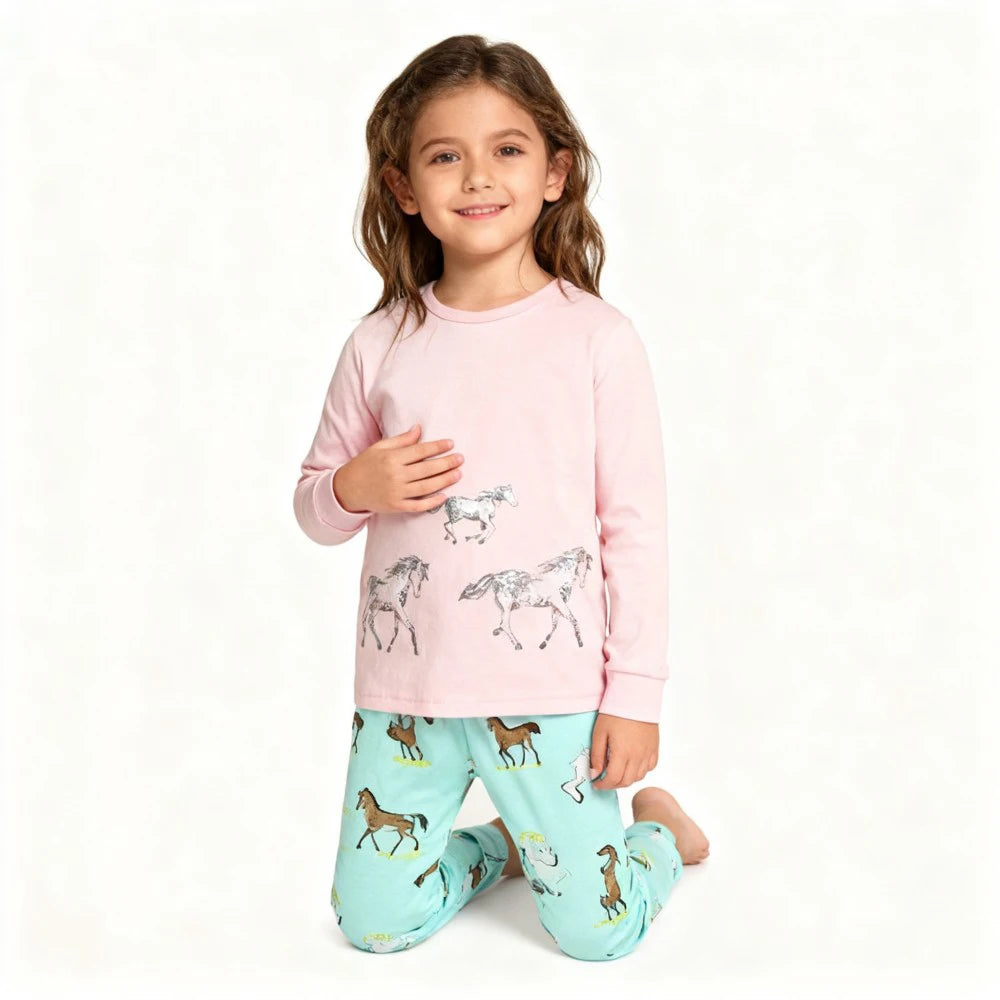 kids pajamas set baby pijama boys animal embroidery sleepwear girls cute 100% cotton soft nightwear children clothing homewear