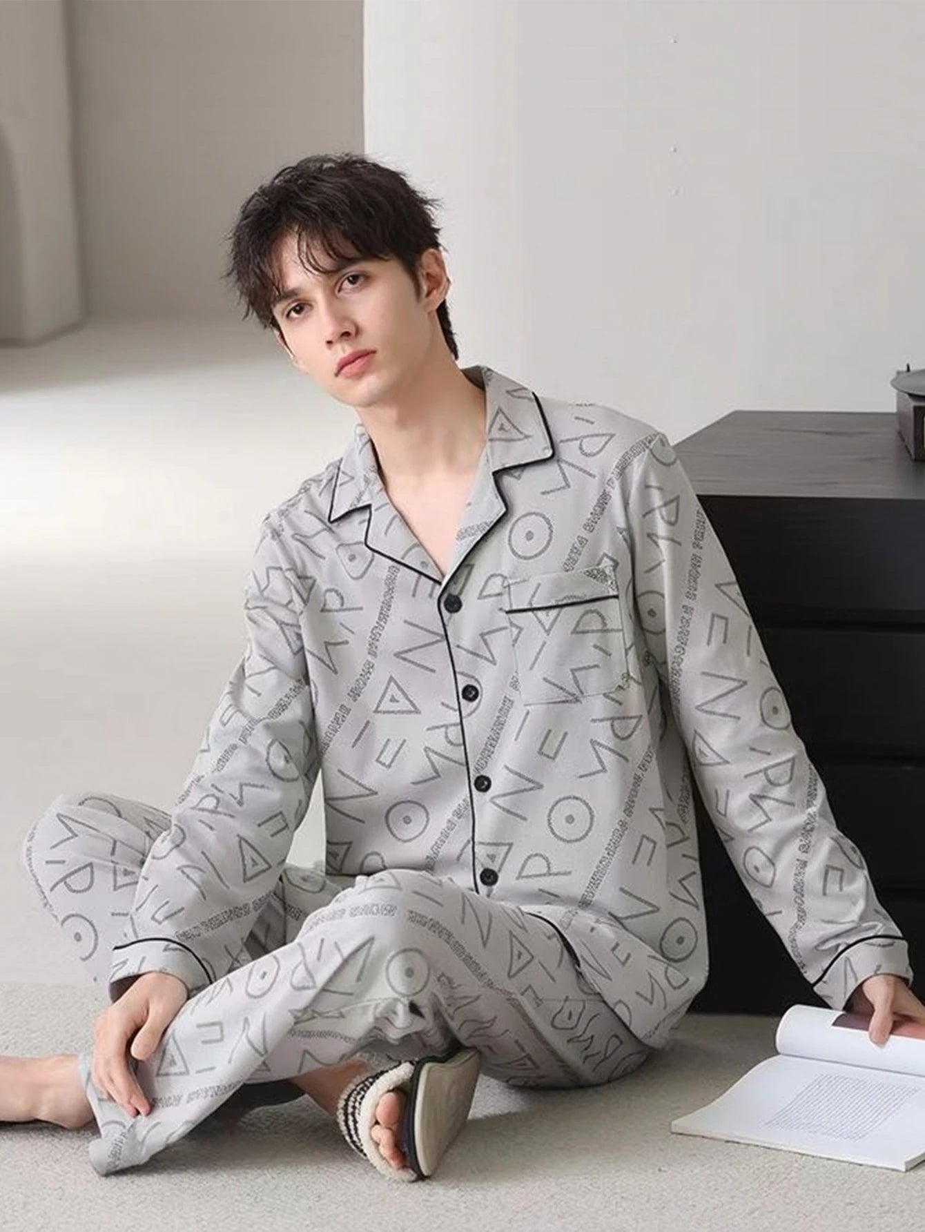 Casual Pajamas for Men, Autumn and Winter 2025 New Long-Sleeved Versatile Youth Stylish Autumn and Winter Set Loungewear